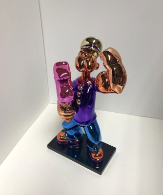 AD VAN HASSEL: Skulptur Popeye "Dollar pink"